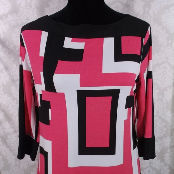 Brand New Emma&Michele Retro Color Block Dress M - Picture 2 of 8